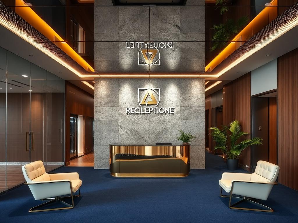 Mirror gloss ceiling in a Kuala Lumpur corporate reception